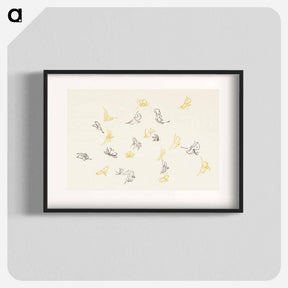アートポスター-One Thousand Butterflies - 神坂 雪佳 Poster.