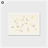 アートポストカード-One Thousand Butterflies - 神坂 雪佳 Postcard.
