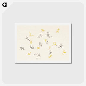 アートポストカード-One Thousand Butterflies - 神坂 雪佳 Postcard.