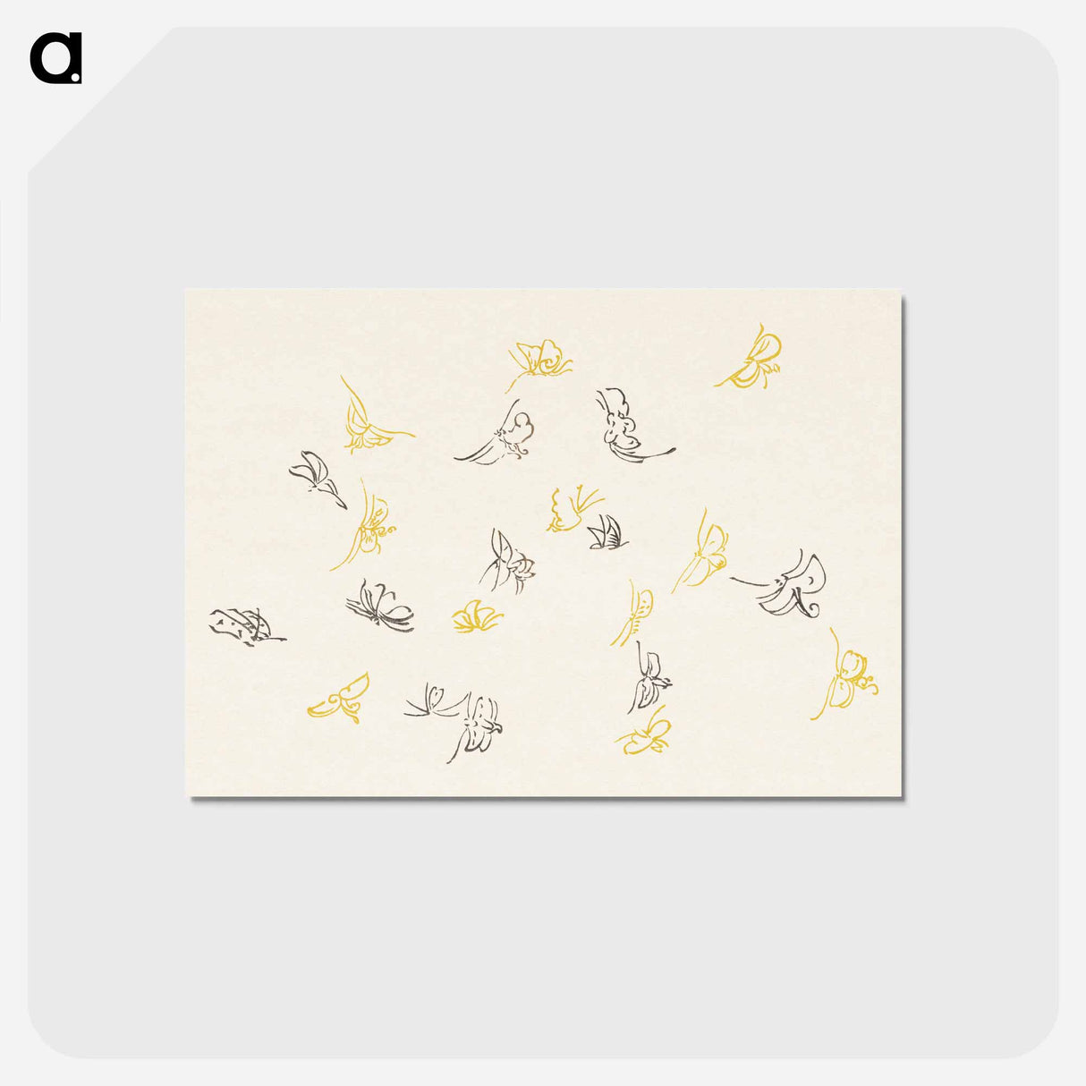 アートポストカード-One Thousand Butterflies - 神坂 雪佳 Postcard.