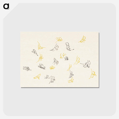 アートポストカード-One Thousand Butterflies - 神坂 雪佳 Postcard.