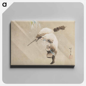 アートパネル-Fisherman Carrying His Net in the Snow - 葛飾 北斎 Canvas.