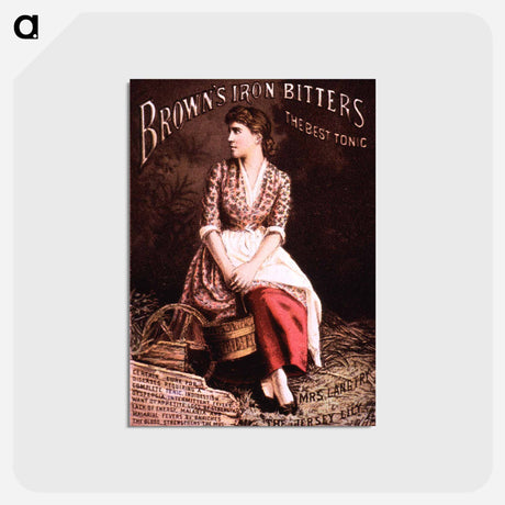 アートポストカード-Advertisement for Brown's Iron Bitters Featuring Mrs. Langtry
 - 国立医学図書館 Postcard.