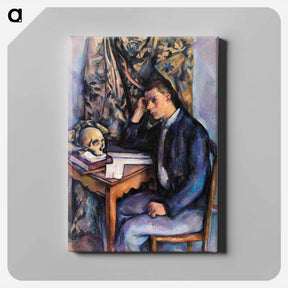 アートパネル-Young Man and Skull - ポール セザンヌ Canvas.