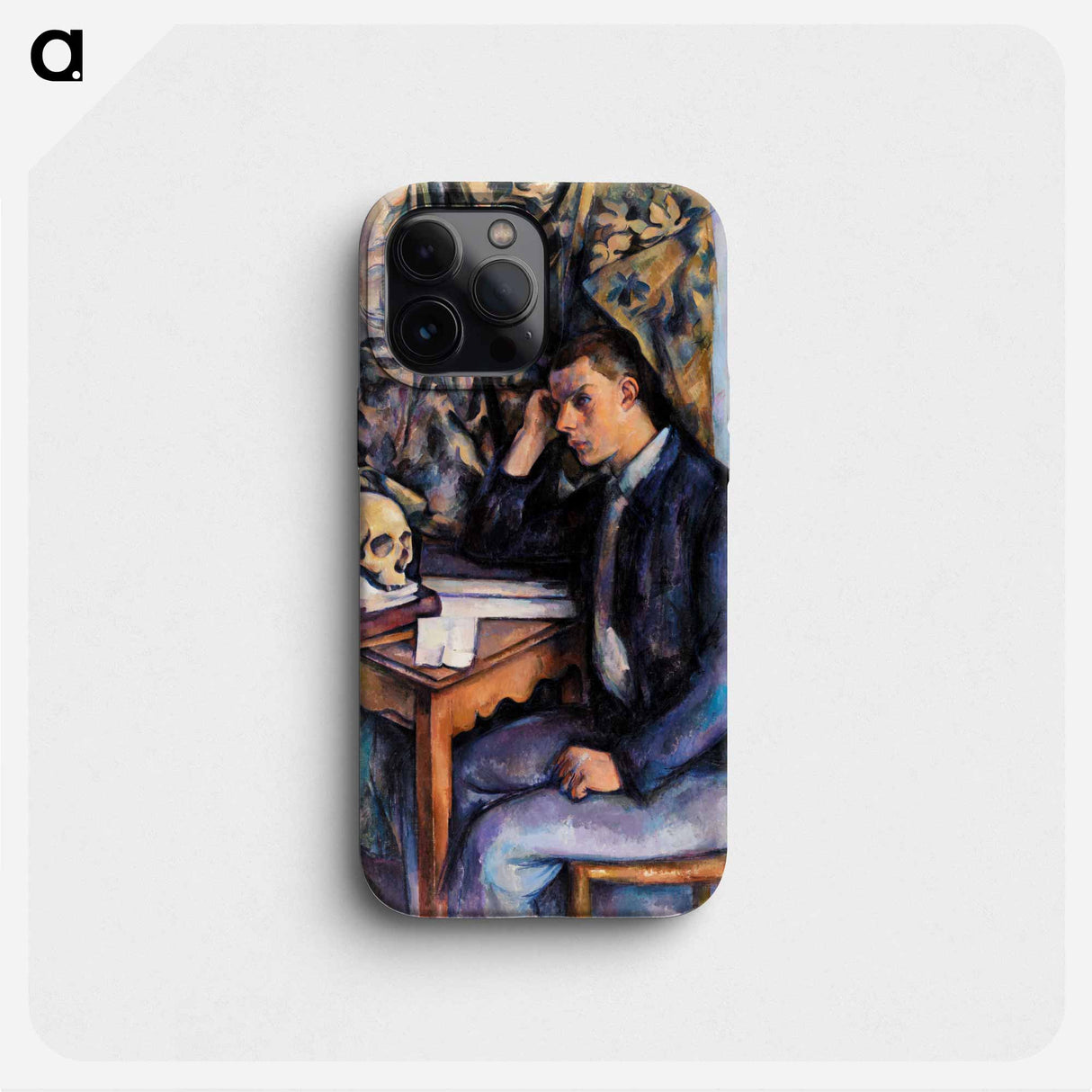 Young Man and Skull - ポール セザンヌ Phone Case.