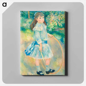 アートパネル-Girl with a Hoop - ピエール オーギュスト ルノワール Canvas.
