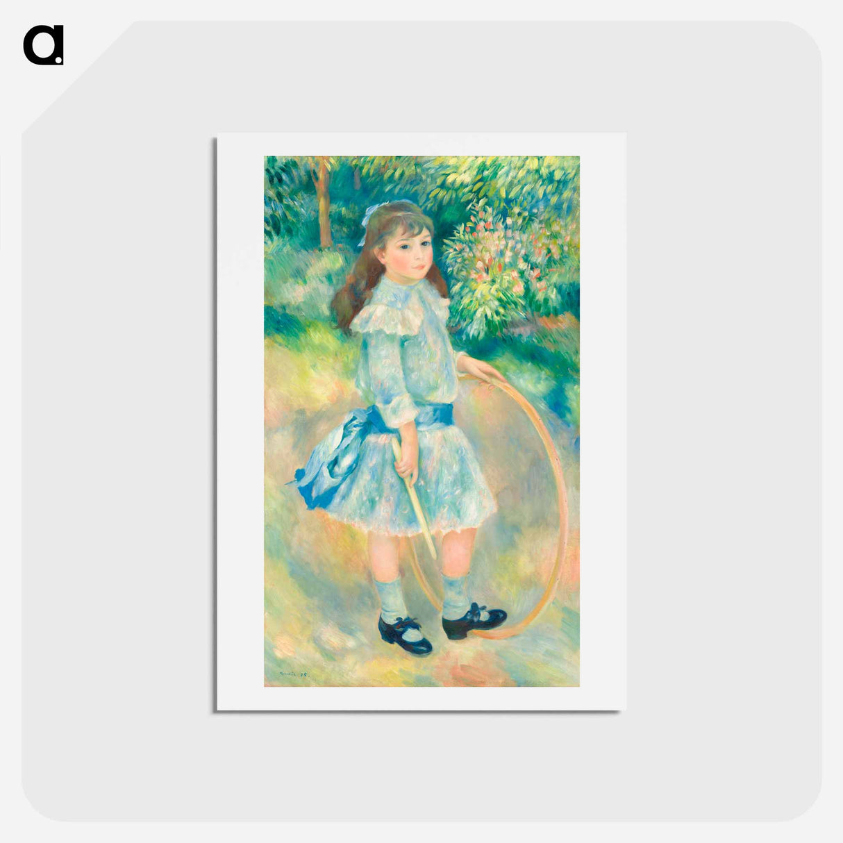 アートポストカード-Girl with a Hoop - ピエール オーギュスト ルノワール Postcard.