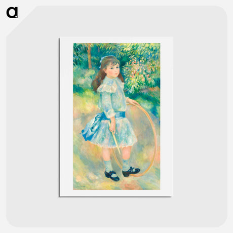アートポストカード-Girl with a Hoop - ピエール オーギュスト ルノワール Postcard.