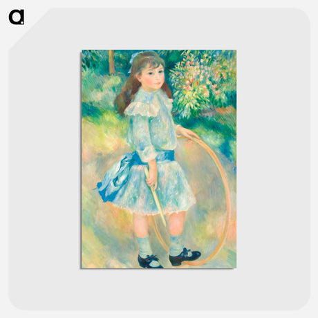 アートポストカード-Girl with a Hoop - ピエール オーギュスト ルノワール Postcard.