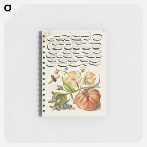 アートメモ帳-Insect, Moth Mullein, Forget Me Not, and Tomato
 - 書道のお手本 Memo.