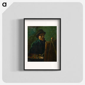 アートポスター-Self-Portrait with Dark Felt Hat at the Easel - フィンセント ファン ゴッホ Poster.