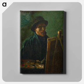 アートパネル-Self-Portrait with Dark Felt Hat at the Easel - フィンセント ファン ゴッホ Canvas.