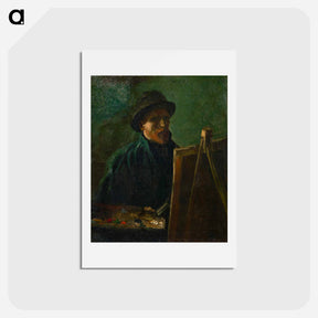 アートポストカード-Self-Portrait with Dark Felt Hat at the Easel - フィンセント ファン ゴッホ Postcard.