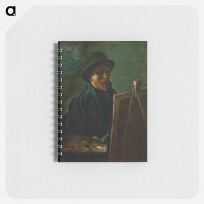 アートメモ帳-Self-Portrait with Dark Felt Hat at the Easel - フィンセント ファン ゴッホ Memo.