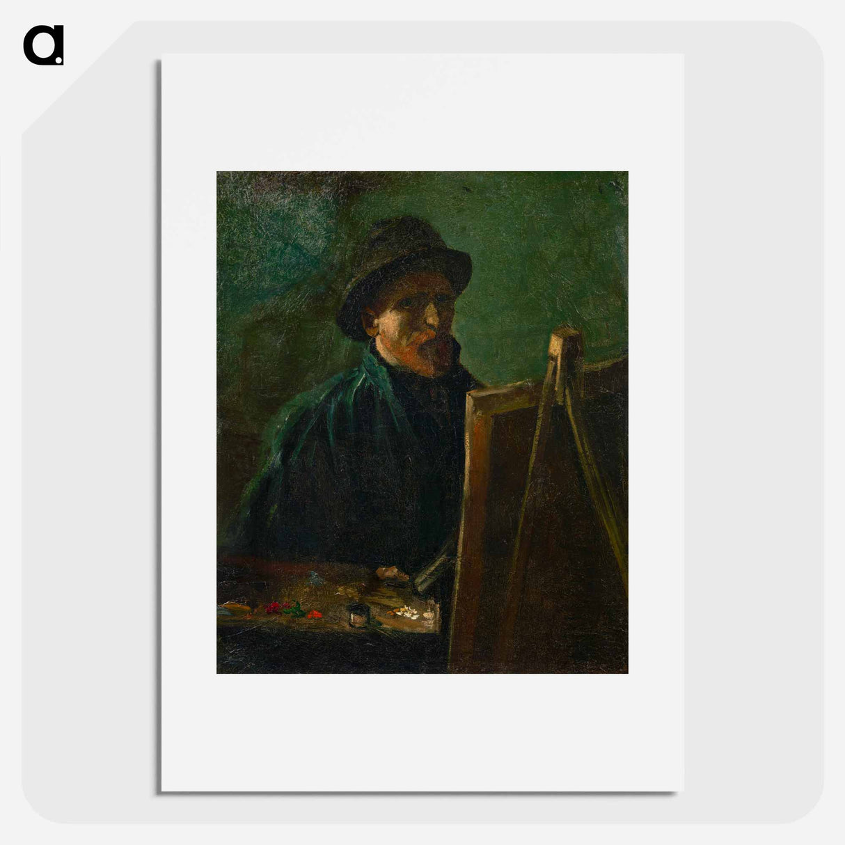 Self-Portrait with Dark Felt Hat at the Easel - Vincent van Gogh Poster.