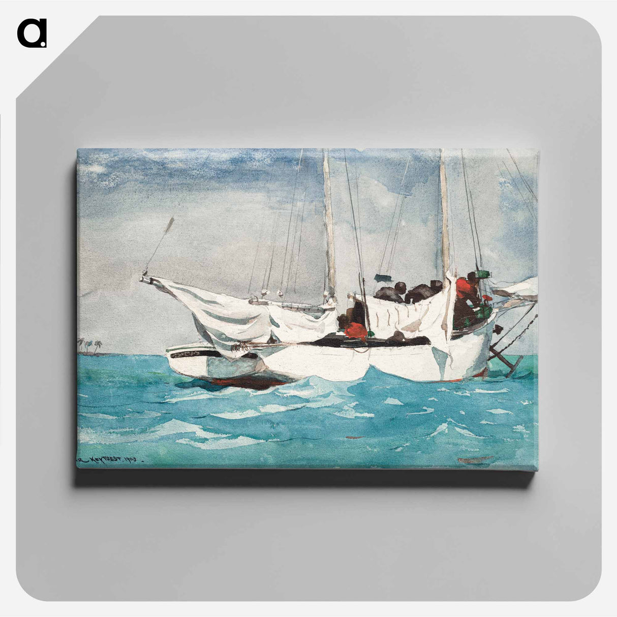 Key West, Hauling Anchor - Winslow Homer Canvas.