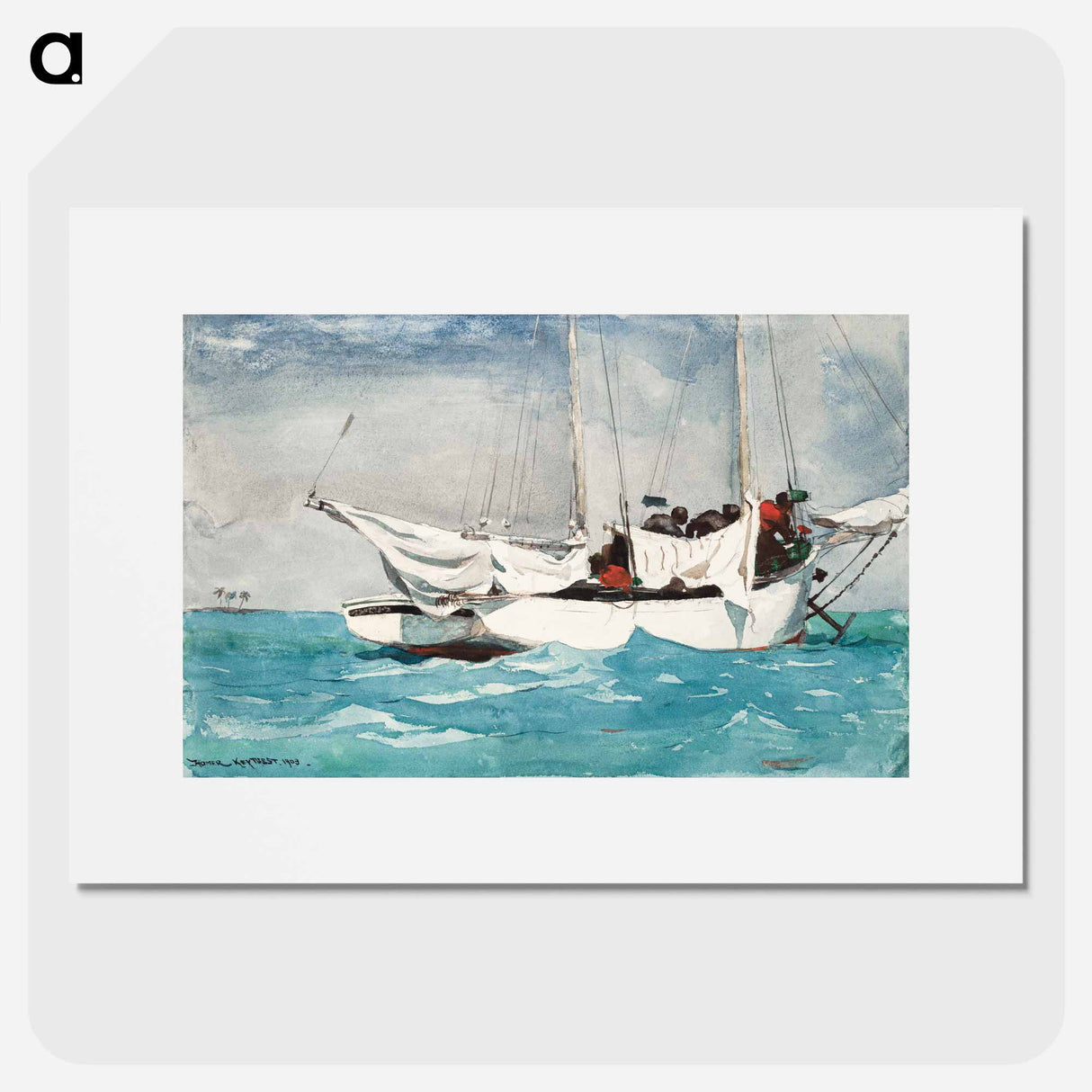 Key West, Hauling Anchor - Winslow Homer Poster.