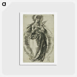 アートポストカード-The Virgin on the Crescent with a Crown of Stars - アルブレヒト デューラー Postcard.