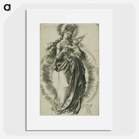 アートポスター-The Virgin on the Crescent with a Crown of Stars - アルブレヒト デューラー Poster.