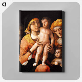 アートパネル-The Holy Family with St. Elizabeth and St. John the Baptist - アンドレア マンテーニャ Canvas.