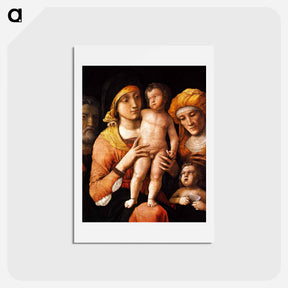 アートポストカード-The Holy Family with St. Elizabeth and St. John the Baptist - アンドレア マンテーニャ Postcard.