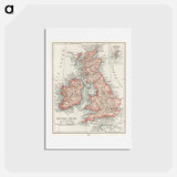 アートポストカード-Universal Atlas of the World - アンティーク地図 Postcard.