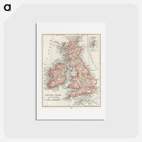 アートポストカード-Universal Atlas of the World - アンティーク地図 Postcard.