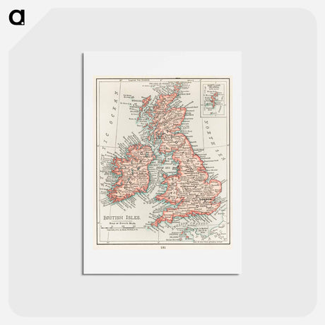 アートポストカード-Universal Atlas of the World - アンティーク地図 Postcard.
