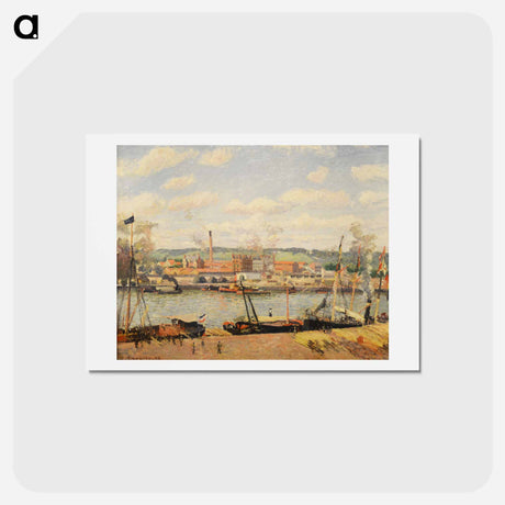 アートポストカード-View on the cotton mill of Oiseel near Rouen - カミーユ ピサロ Postcard.