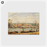 アートポストカード-View on the cotton mill of Oiseel near Rouen - カミーユ ピサロ Postcard.