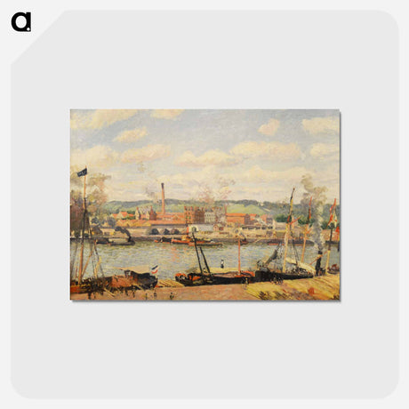 アートポストカード-View on the cotton mill of Oiseel near Rouen - カミーユ ピサロ Postcard.