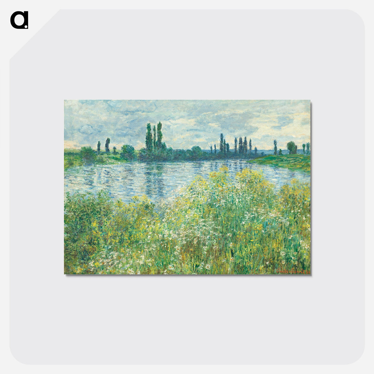 Banks of the Seine, Vétheuil - クロード モネ Postcard.