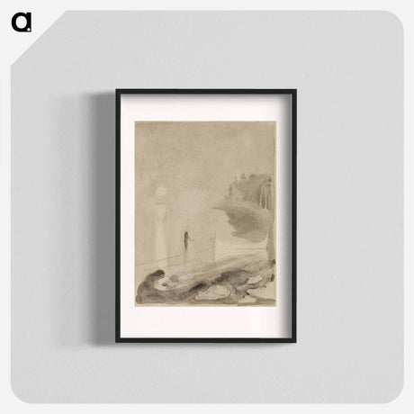 アートポスター-A Boat Tied to a Pier - エドヴァルド ムンク Poster.