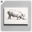 アートパネル-Standing pig in the grass - ジャン ベルナール Canvas.