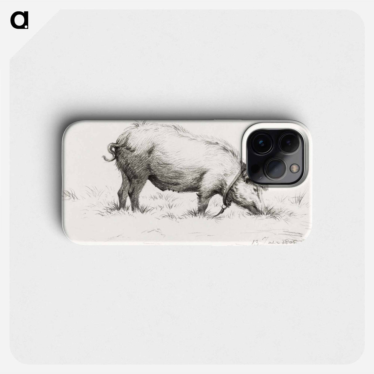 Standing pig in the grass - Jean Bernard Phone Case.