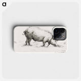 Standing pig in the grass - Jean Bernard Phone Case.