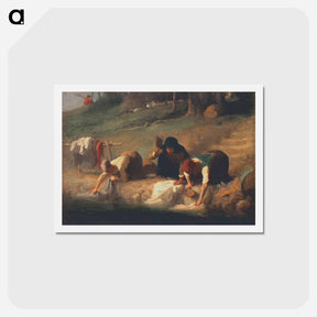 アートポストカード-The Washerwomen - ジャン フランソワ ミレー Postcard.