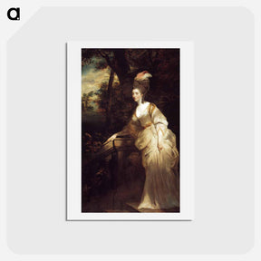 アートポストカード-Portrait of Georgiana, Duchess of Devonshire - ジョシュア レノルズ Postcard.