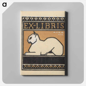 アートパネル-Ontwerp voor een ex libris met een liggende kat by Julie de Graag - ユリー デ フラーハ Canvas.