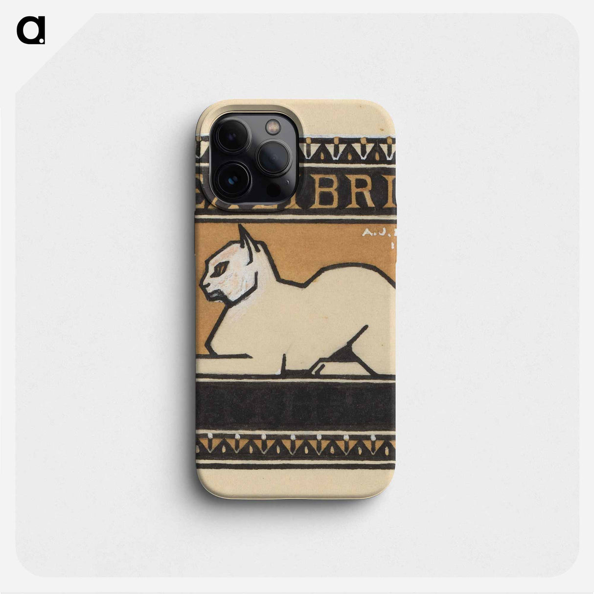 Ontwerp voor een ex libris met een liggende kat by Julie de Graag - ユリー デ フラーハ Phone Case.