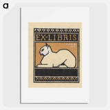 Ontwerp voor een ex libris met een liggende kat by Julie de Graag - ユリー デ フラーハ Poster.