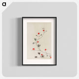 Small Red Blossoms on a Vine - 葛飾 北斎 Poster.