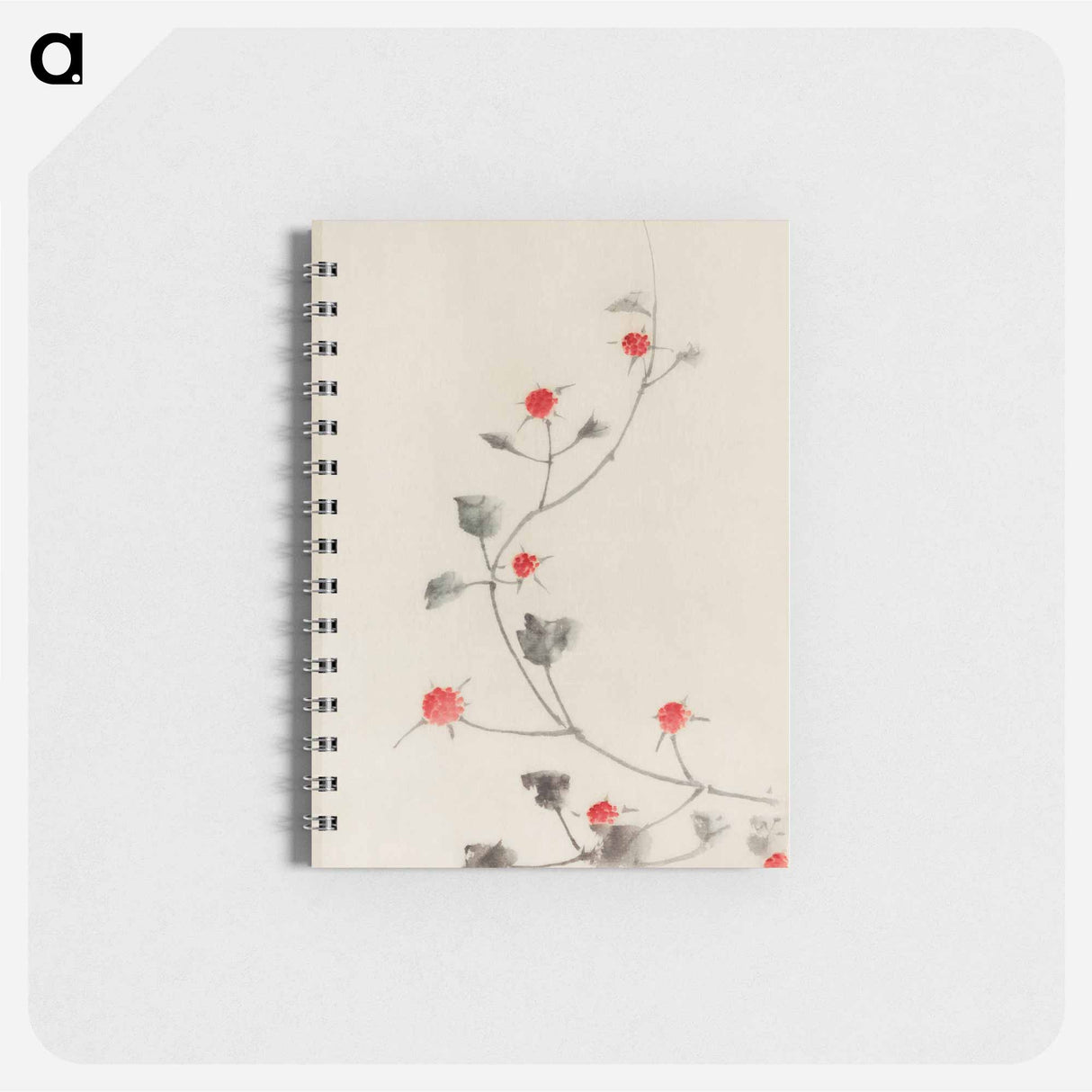Small Red Blossoms on a Vine - 葛飾 北斎 Memo.