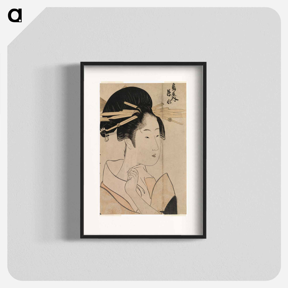Portrait of a geisha of the uyo tearoom - 喜多川 歌麿 Poster.