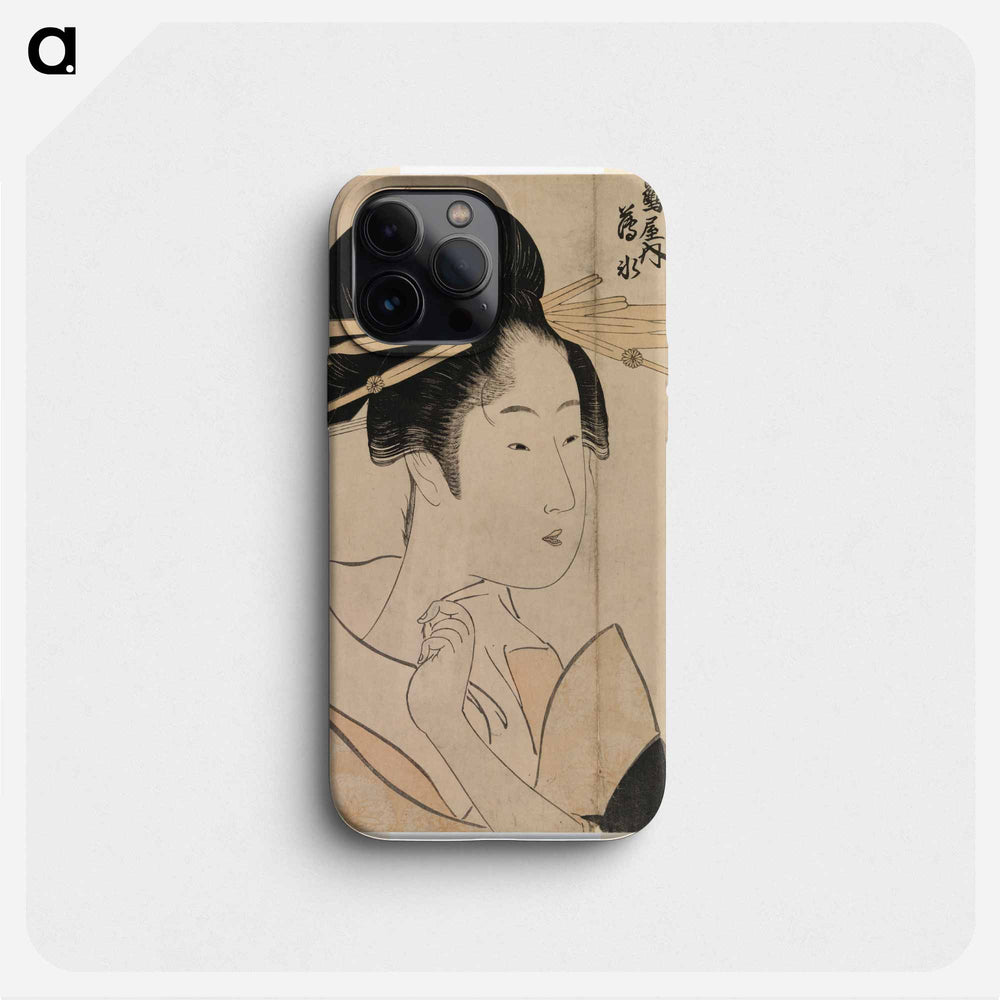 Portrait of a geisha of the uyo tearoom - 喜多川 歌麿 Phone Case.