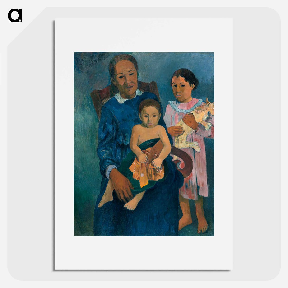 Polynesian Woman with Children - Paul Gauguin Poster.