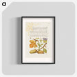 アートポスター-Insect, Daffodil, European Columbine, and English Oak Acorns
 - 書道のお手本 Poster.