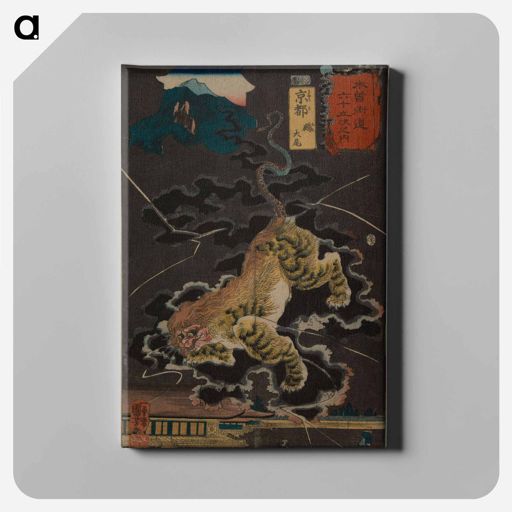 アートパネル-Kyōto: The Naked Monster, The End - 歌川 国芳 Canvas.