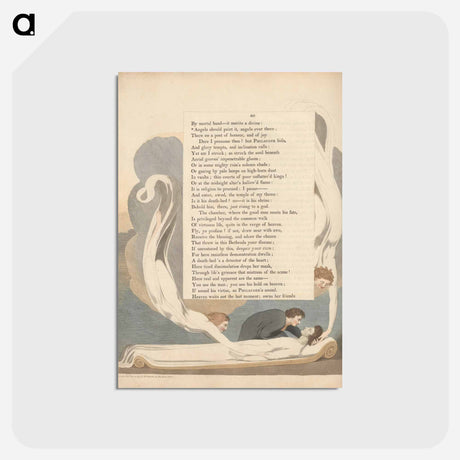 アートポストカード-Young's Night Thoughts, Page 40, Angels Should Paint It, Angels Ever There - ウィリアム ブレイク Postcard.