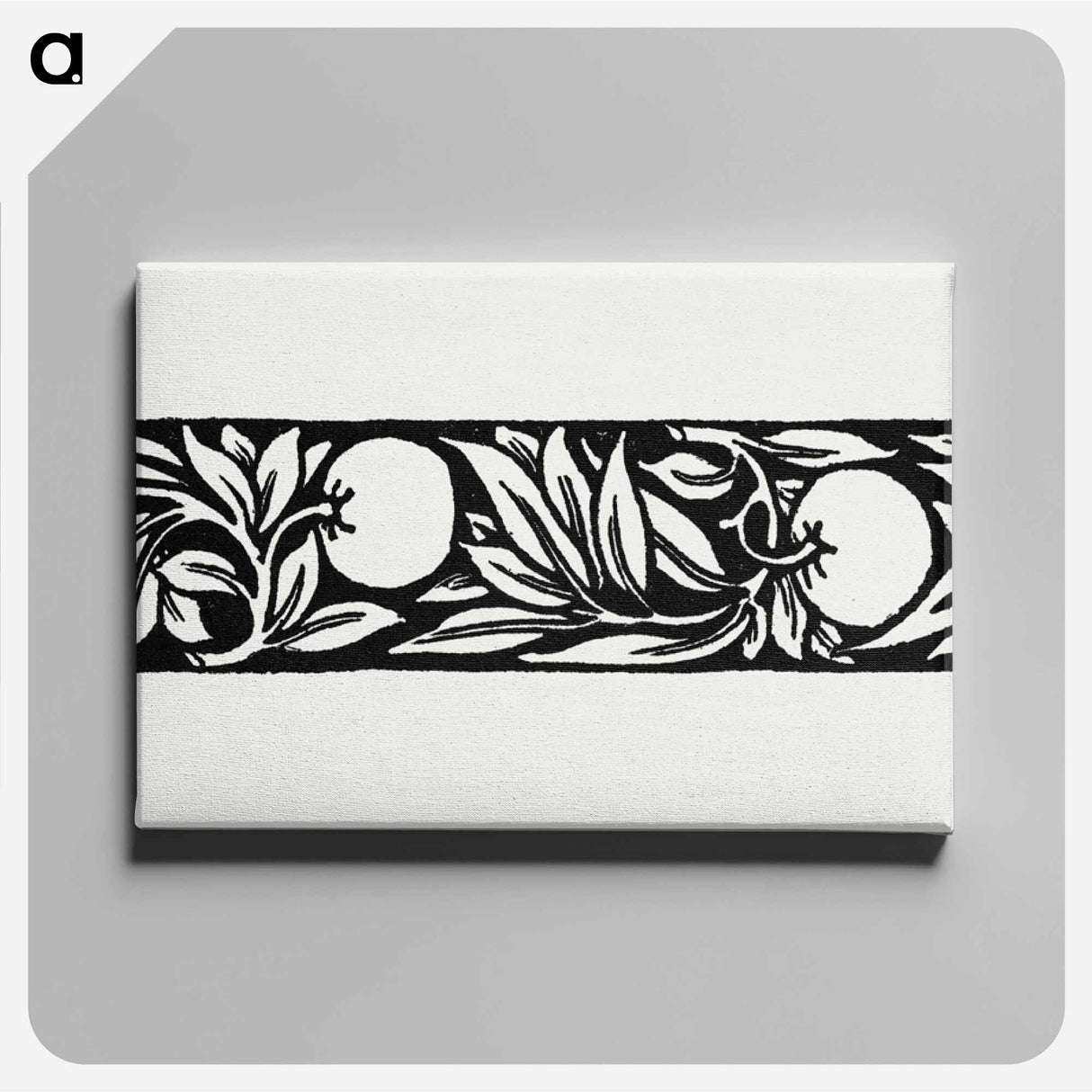 Love is Enough–Narrow Band of Ornament with Apples and Foliage - William Morris Canvas.